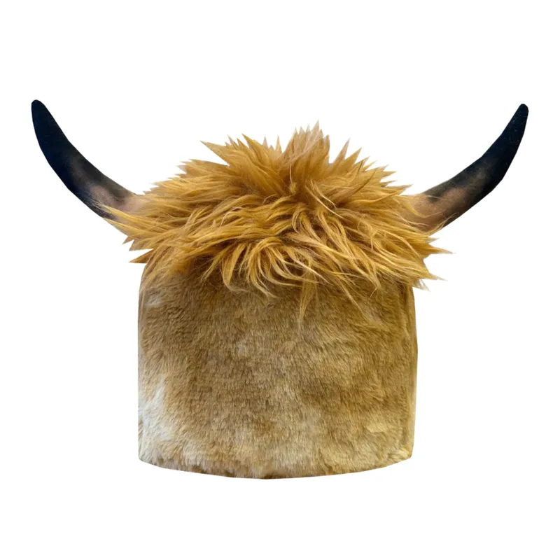 Equetech Childs Heather Highland Cow Hat Silk in Brown -1