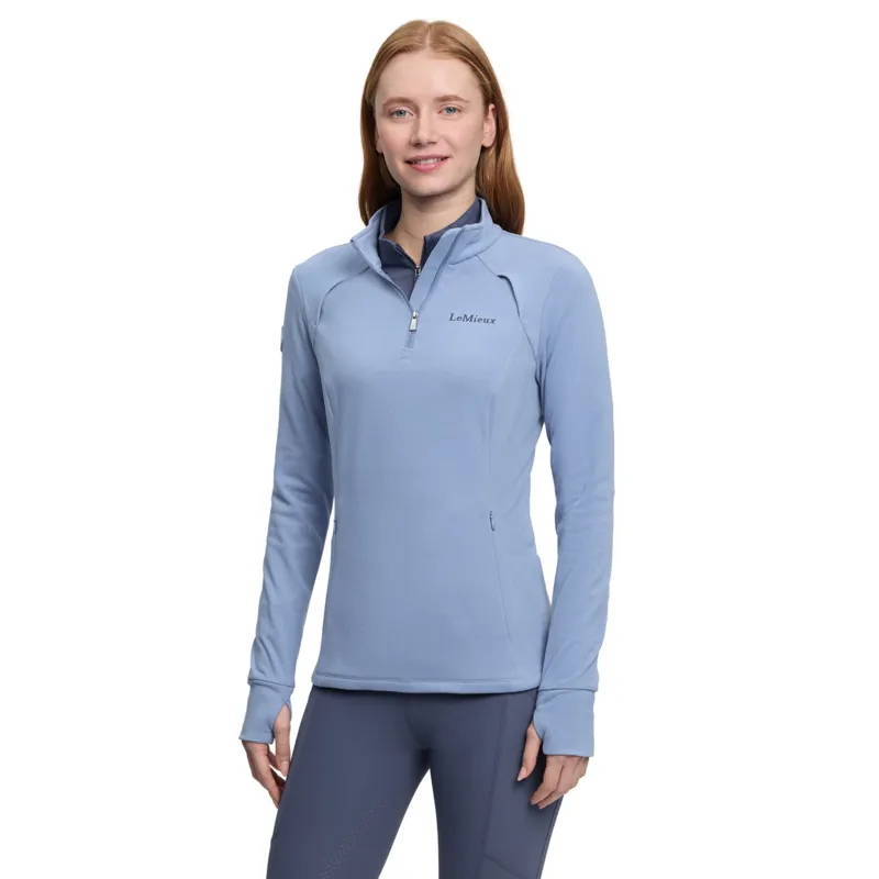LeMieux Frances Quarter Zip Fleece in Powder Blue-1