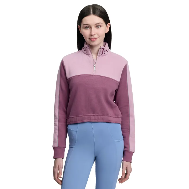 LeMieux Young Rider Kate Cropped Quarter Zip in Mallow-1