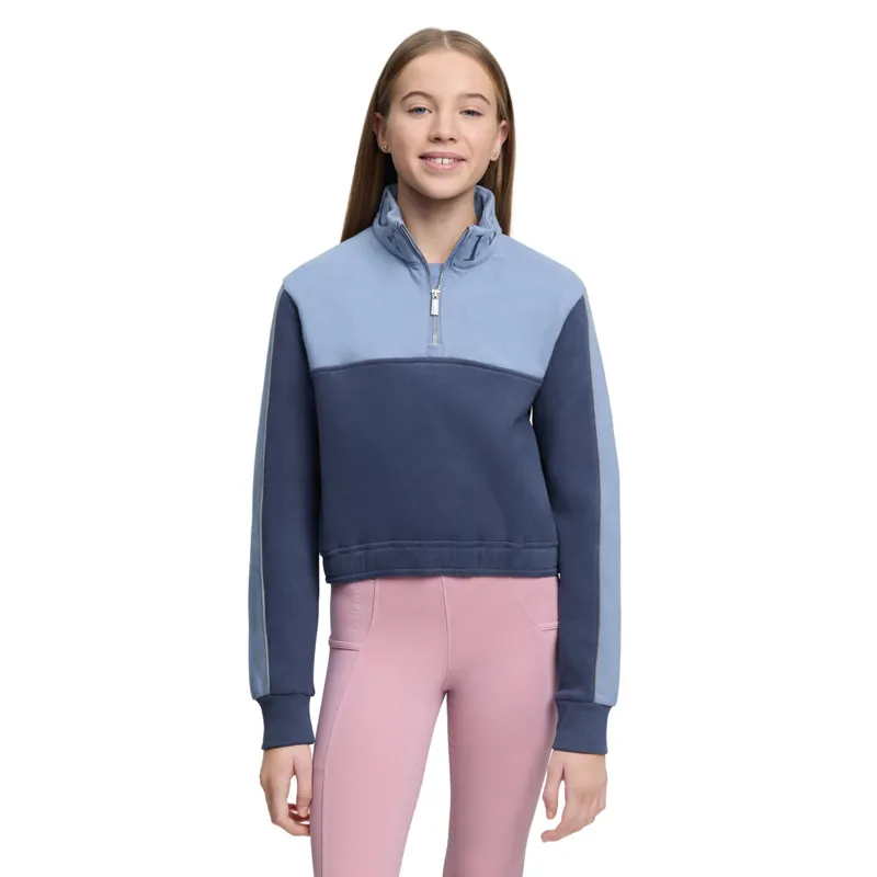 LeMieux Young Rider Kate Cropped Quarter Zip in Shadow-1