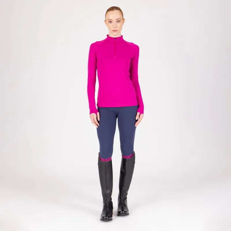 Aubrion React Long Sleeve Base Layer in Fuchsia-2