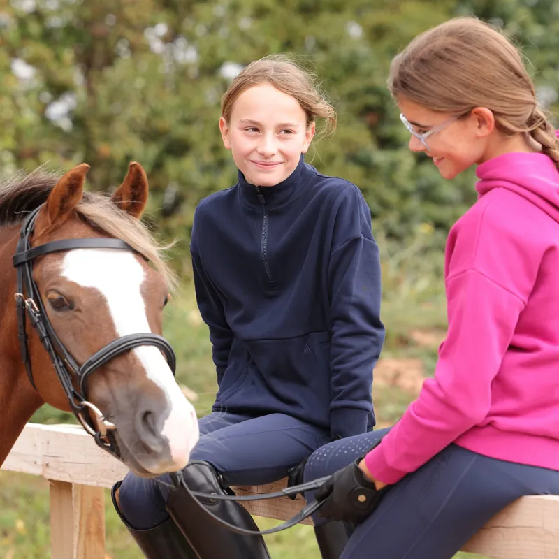 Aubrion React  Young Rider Quarter Zip Sweater in Midnight  -1