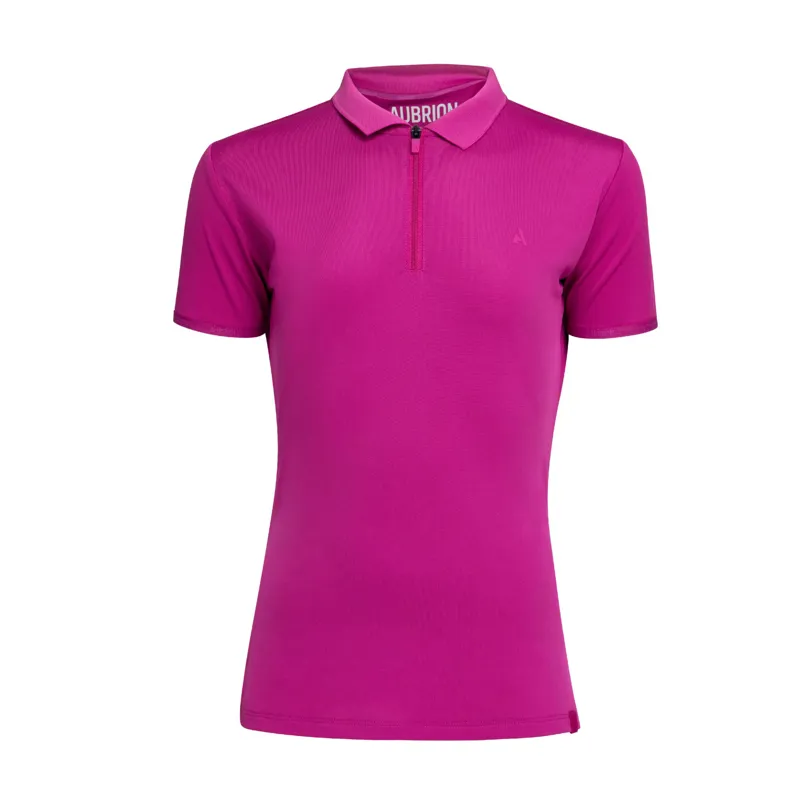 Aubrion React Young Rider Tech Polo Fuchsia