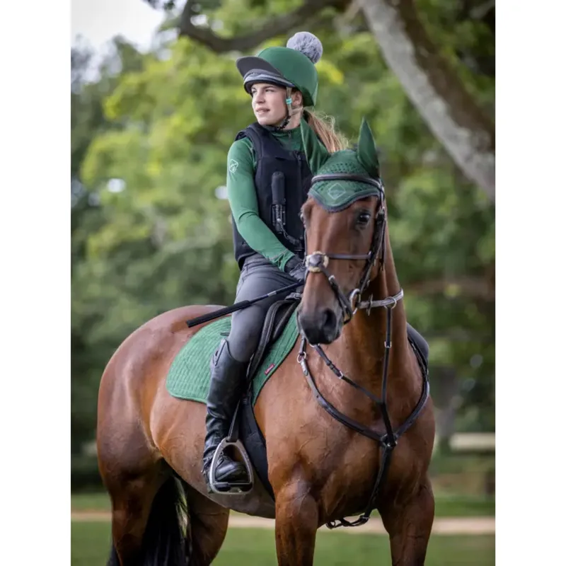 LeMieux My LeMieux Pom Hat Silk in Hunter Green-1