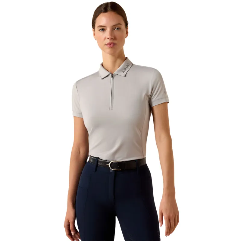 Ariat Bandera 1/4 Zip Polo in Show Grey-2