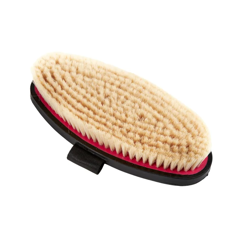Shires Large Ezi-Groom Grip Body Brush With Goat Hair In Pink-1