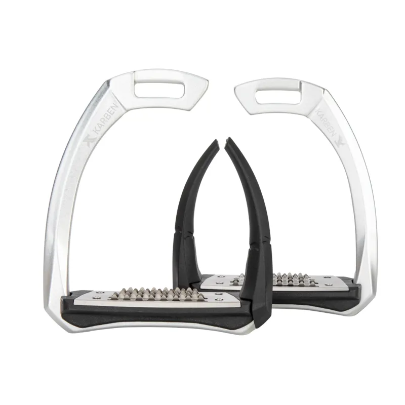 Karben Ultra Grip FX Stirrups in Black and Silver-2