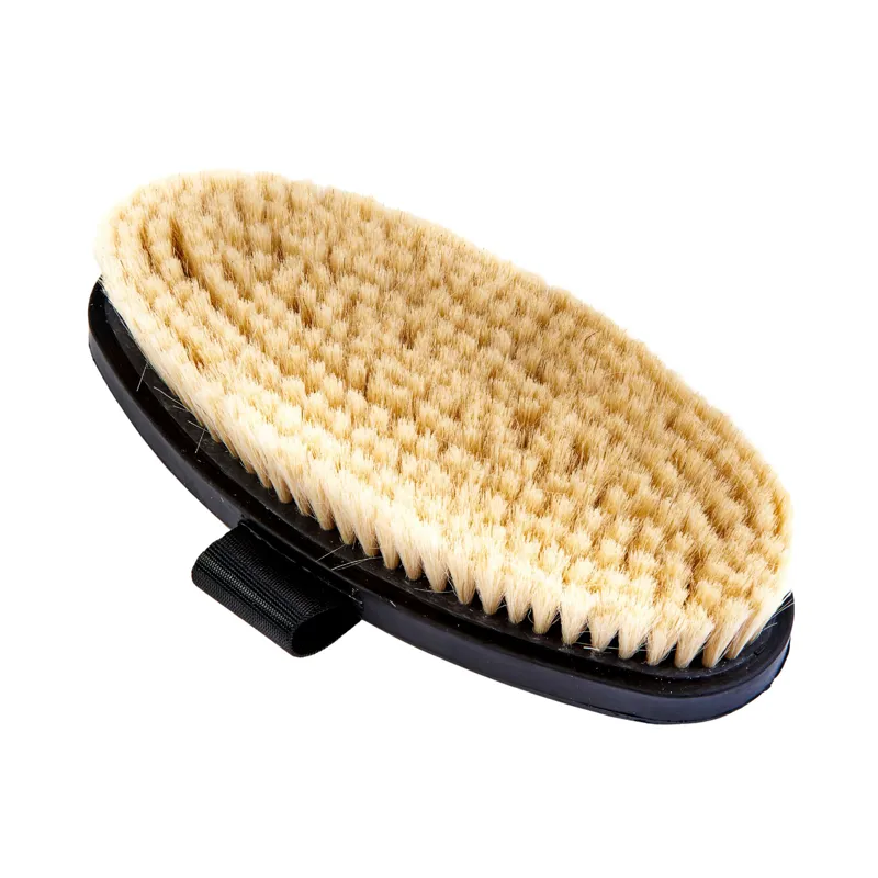 Shires Large Ezi-Groom Grip Body Brush With Goat Hair in Black-1
