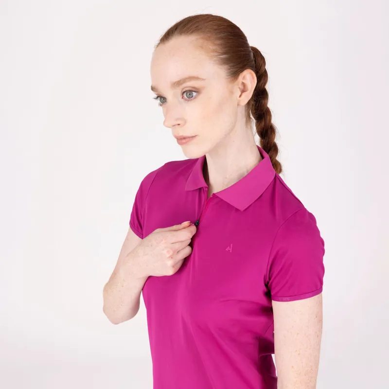 Aubrion React Tech Polo in Fuchisa-2