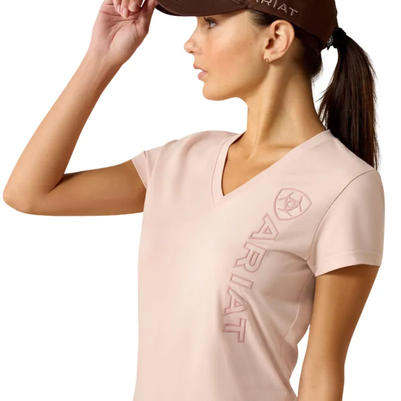 Ariat Vertical Logo Tee in Sepia Rose-2