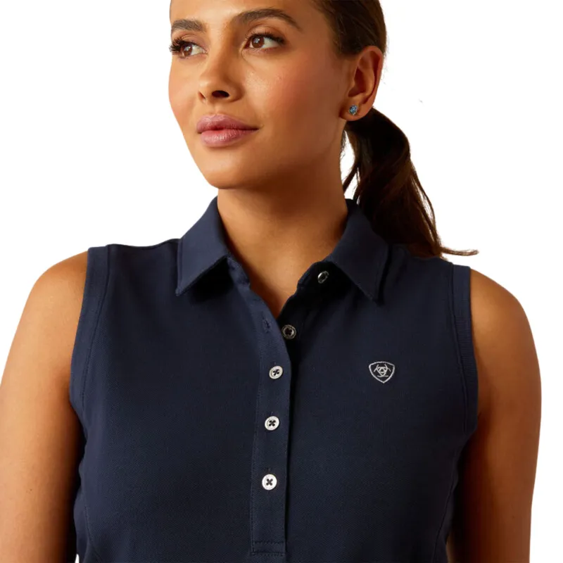 Ariat Prix 3.0 Women's Sleeveless Polo in Navy Eclipse-2