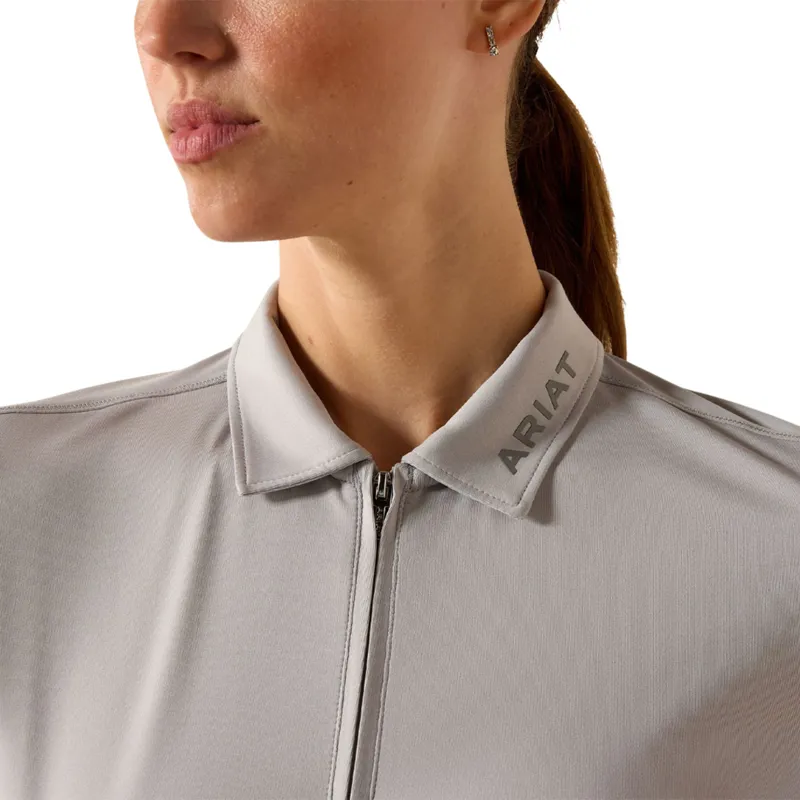 Ariat Bandera 1/4 Zip Polo in Show Grey-3