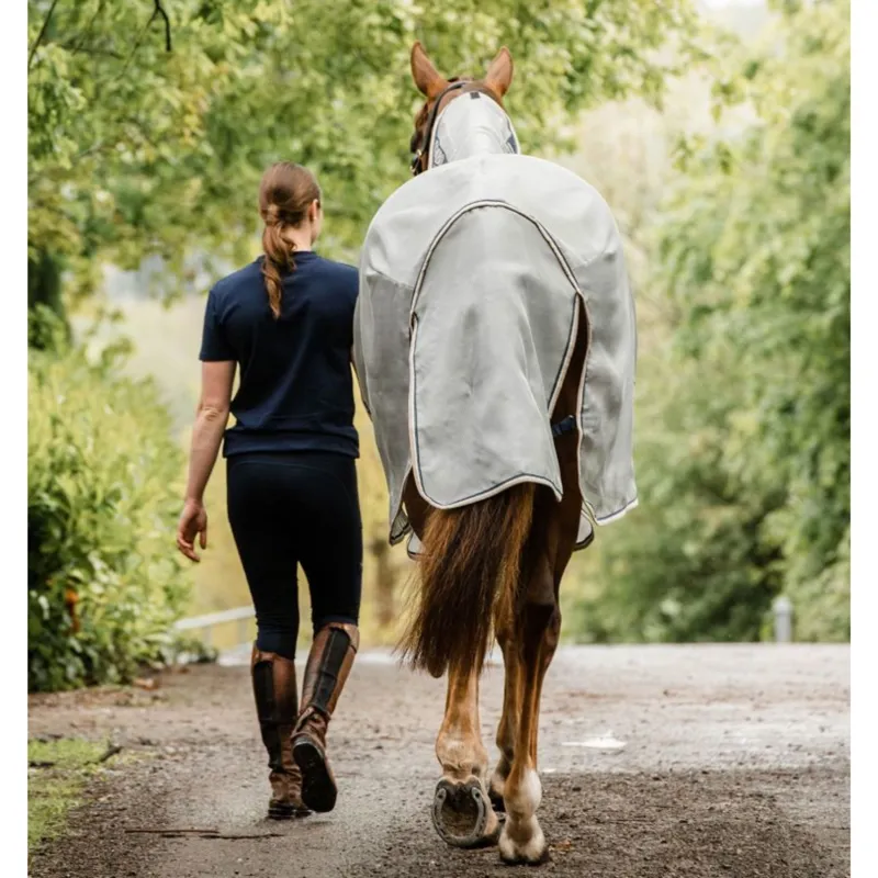 Horseware Rambo Protector Plus Fly Rug in Silver and Navy-2