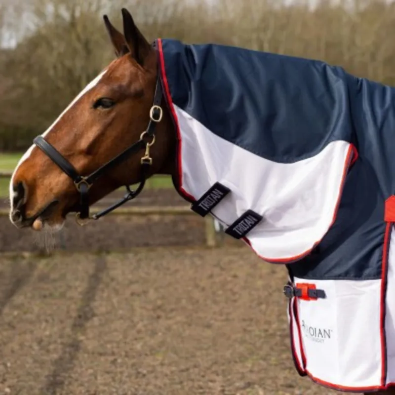 Gallop Trojan Hybrid Combo Fly Rug In Navy and White-2