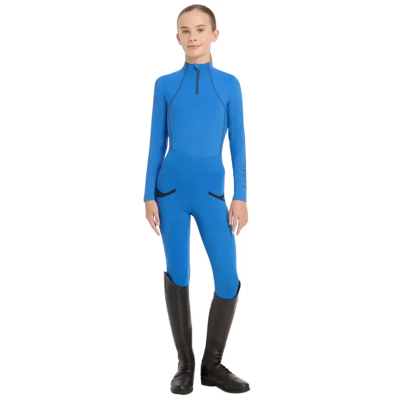 LeMieux Young Rider Base Layer in Benetton Blue-2