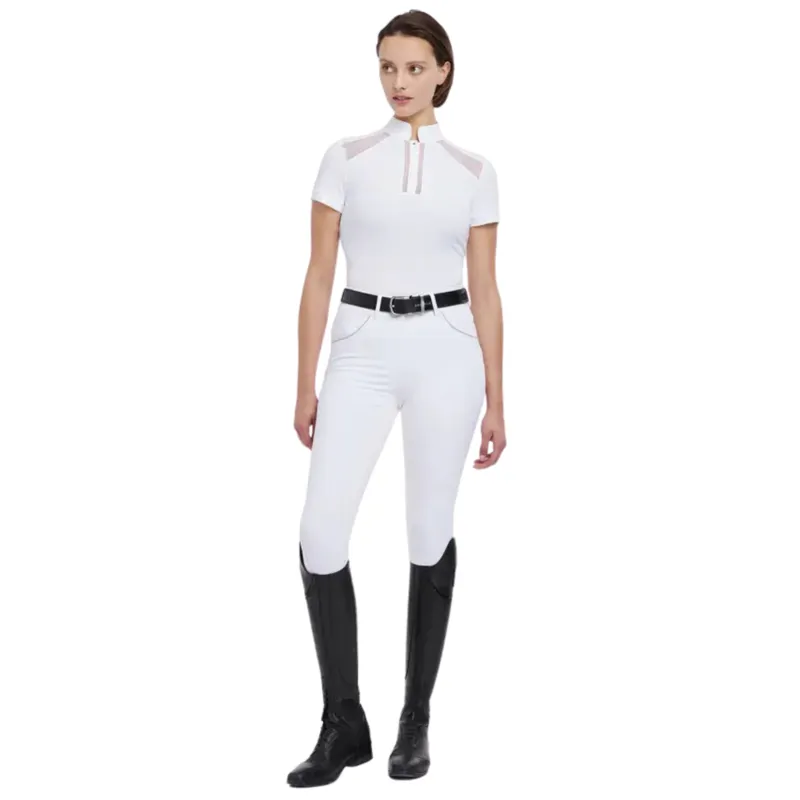 LeMieux Camille Short Sleeve Show Shirt in White-2