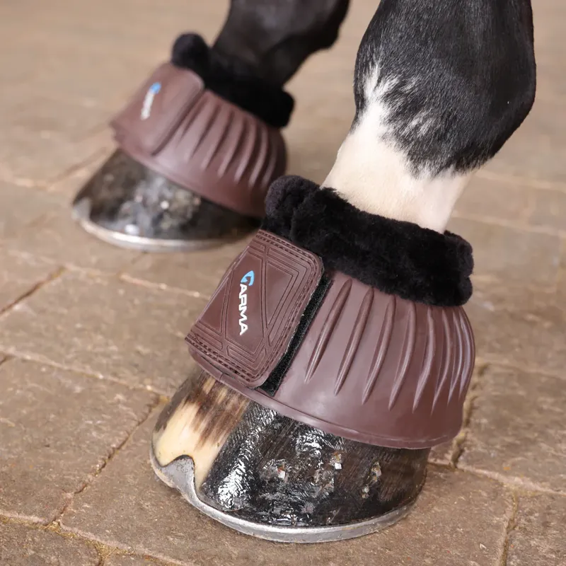 ARMA Fleece Over Reach Boots in Brown-1