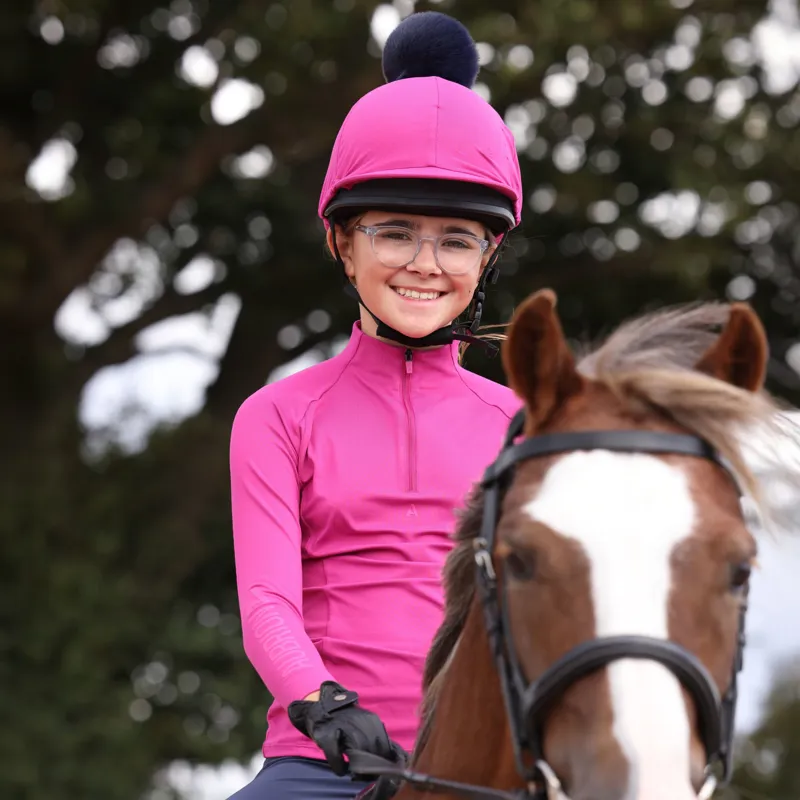 Aubrion React Young Rider Long Sleeve Base Layer in Fuchsia-3