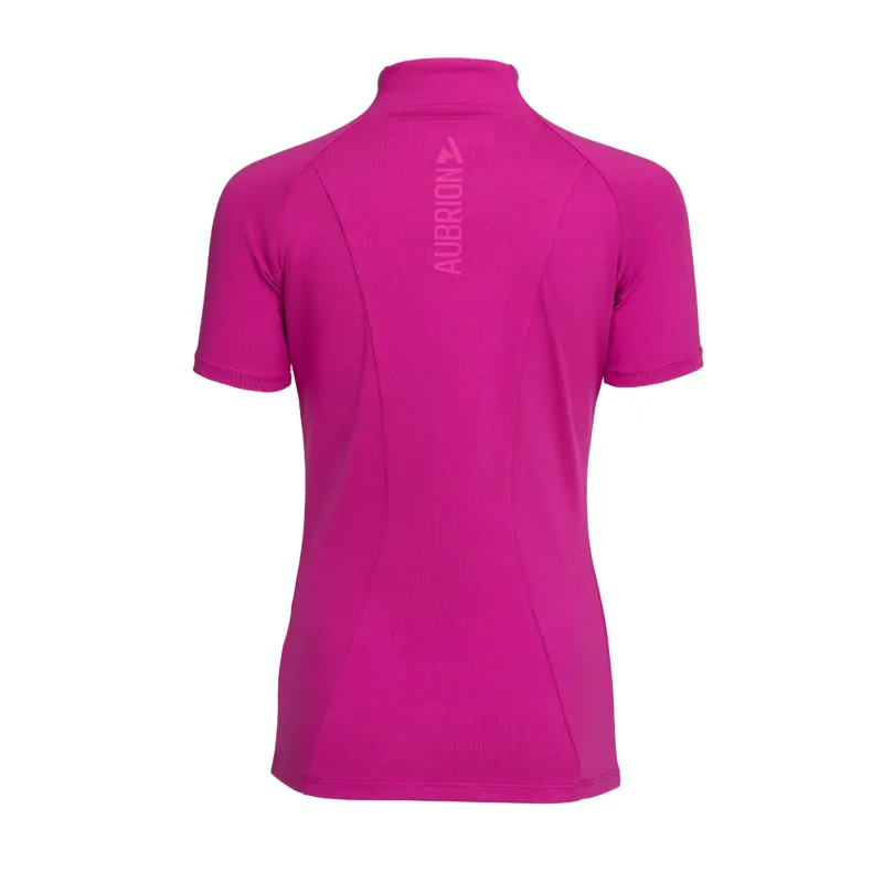 Aubrion React Young Rider Short Sleeve Base Layer in Fuchsia-1