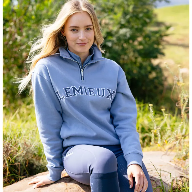 LeMieux Kelsie Quarter Neck Sweat in Powder Blue-3