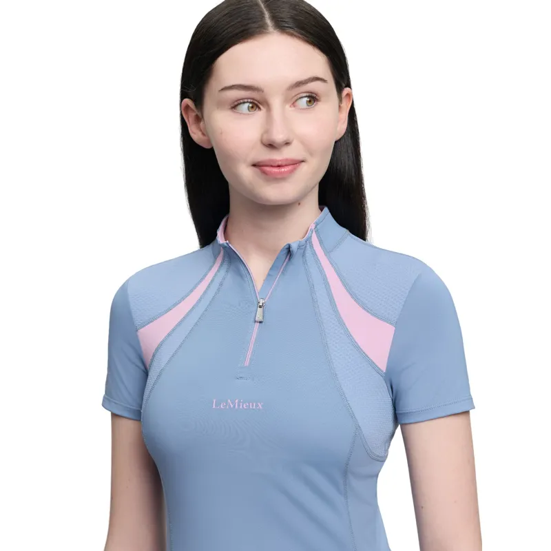LeMieux Young Rider Mia Mesh Baselayer in Powder Blue-3