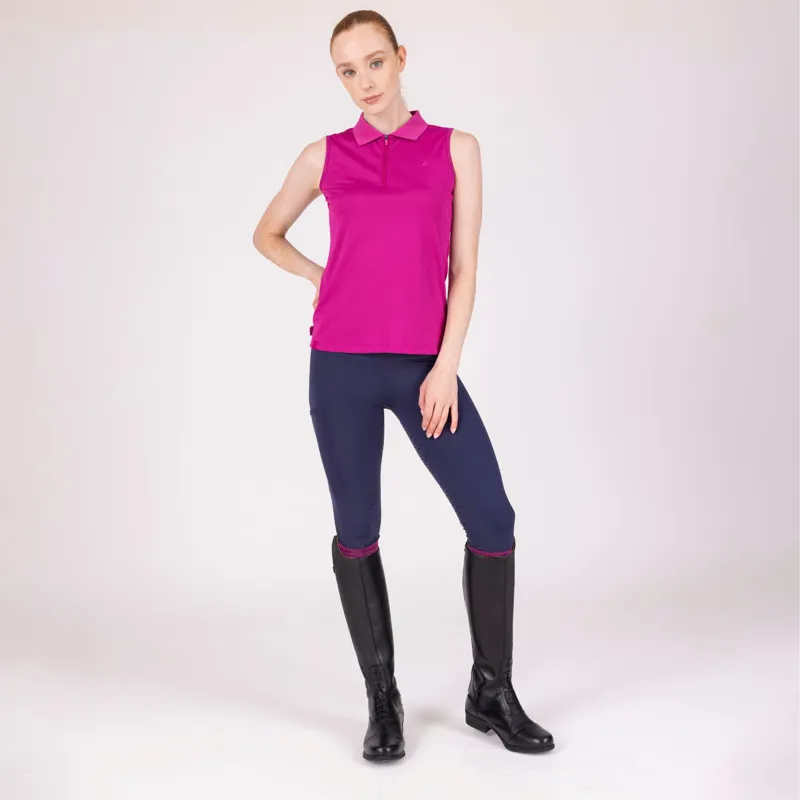 Aubrion React Sleeveless Tech Polo in Fuchsia-3