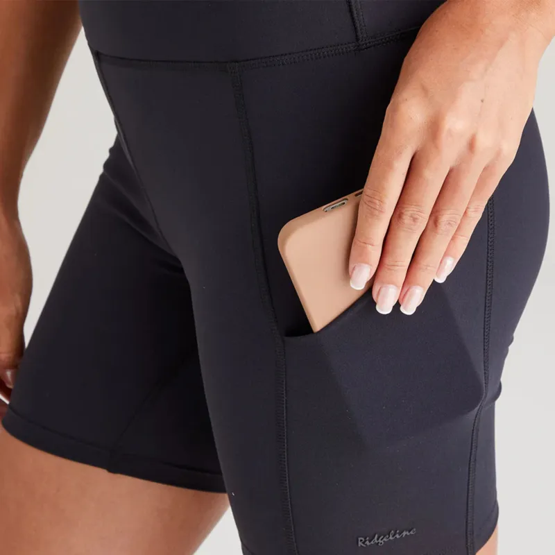 Ridgeline Womens Infinity Shorts in Black-3