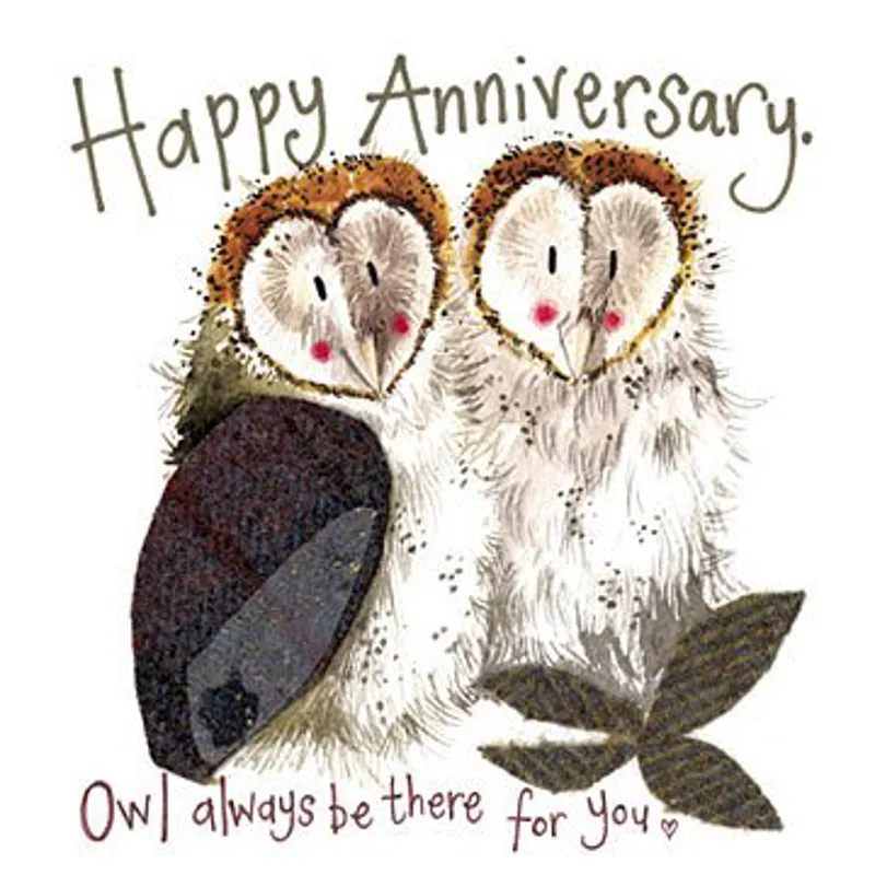Alex Clark Owl Anniversary Greeting Card