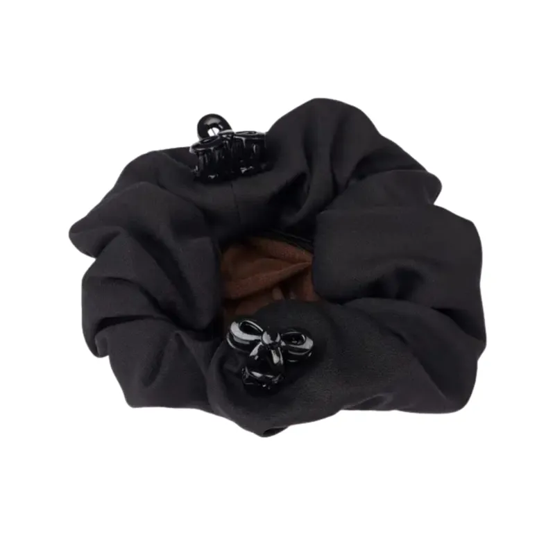 LeMieux Scrunchie with Crystal Hair Net in Black and Brown-1