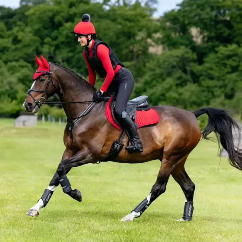 LeMieux Suede Close Contact Square in Chilli Red-2