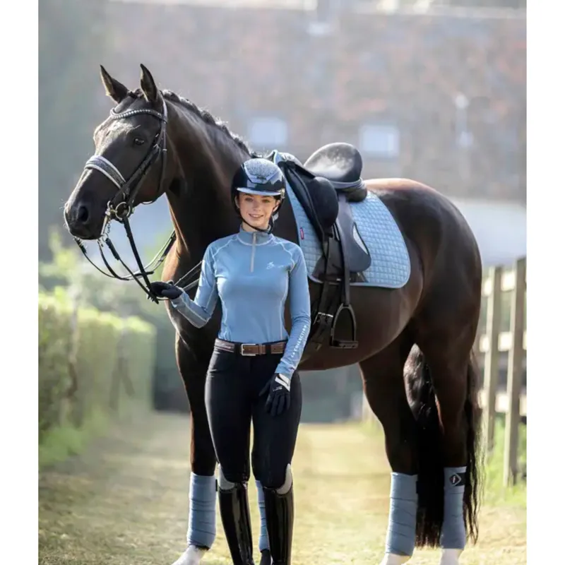 LeMieux Suede Dressage Square in Ice Blue-1