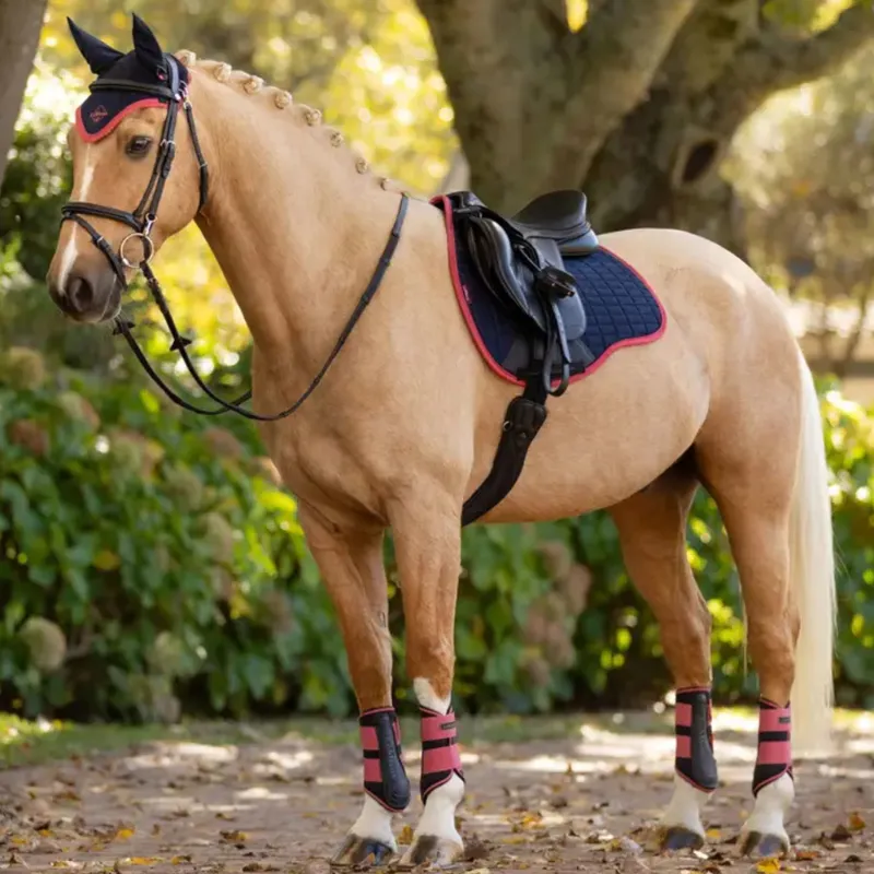 LeMieux Suede GP Square in Navy/Cranberry-1