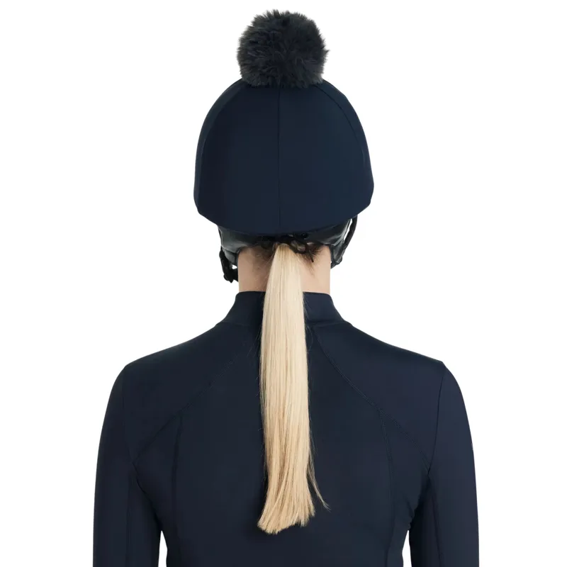 LeMieux Classique Pom Hat Silk In Navy -1