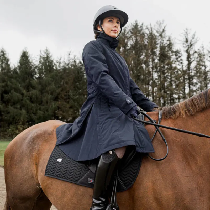 Equidry New Womens Bronte Riding Coat With Removable Hood In Navy-2