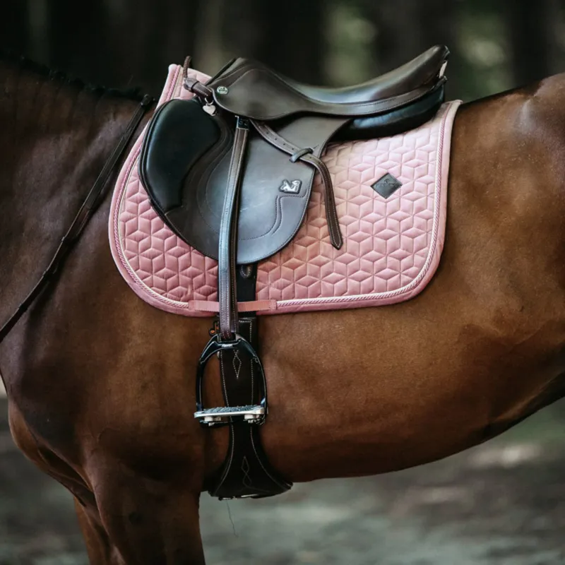 Kentucky Jumping Saddle Pad Velvet in Old Rose-2