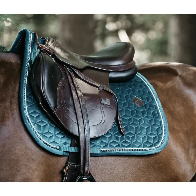 Kentucky Jumping Saddle Pad Velvet in Emerald-2