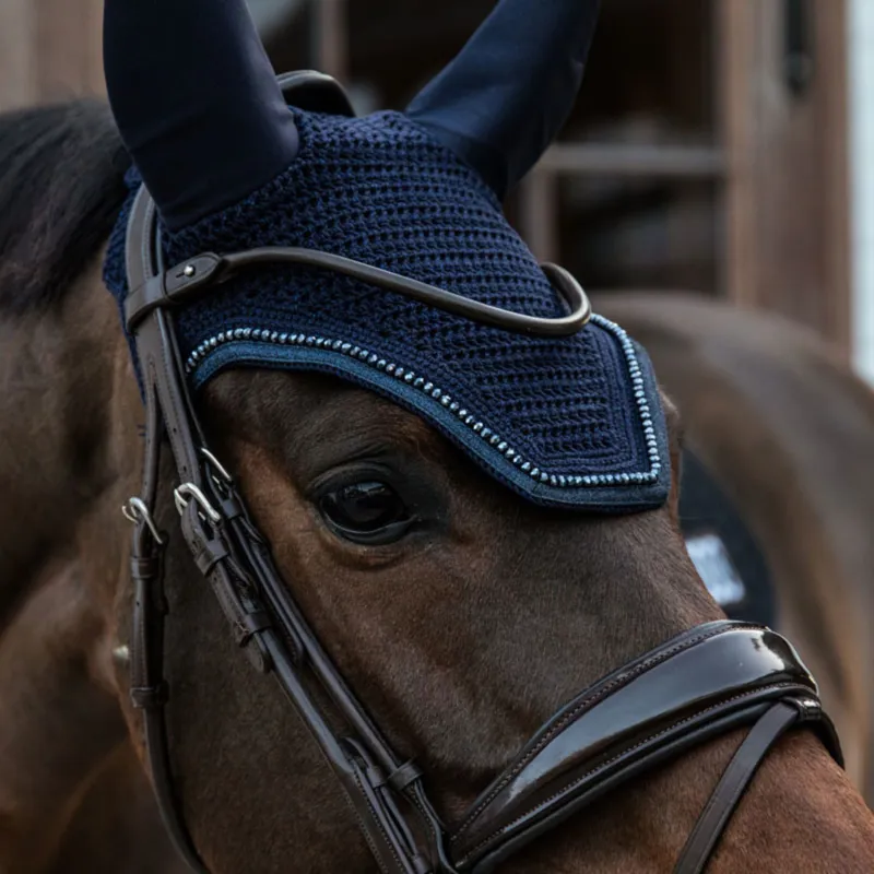 Kentucky Fly Veil Wellington Glitter in Dark Navy-1