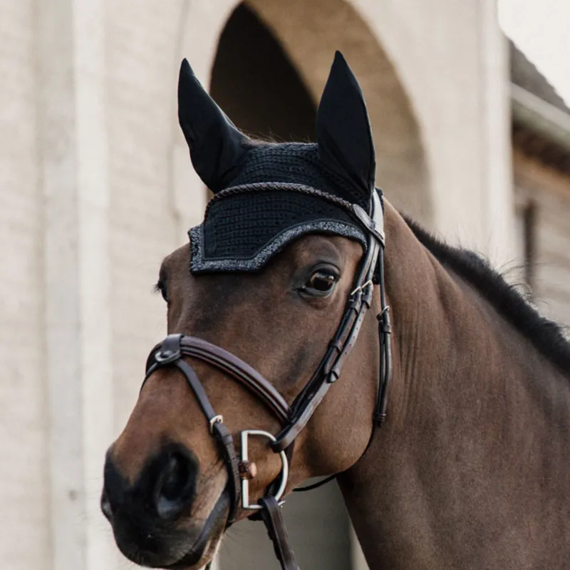 Kentucky Fly Veil Wellington Glitter Stone Soundless in Black-1