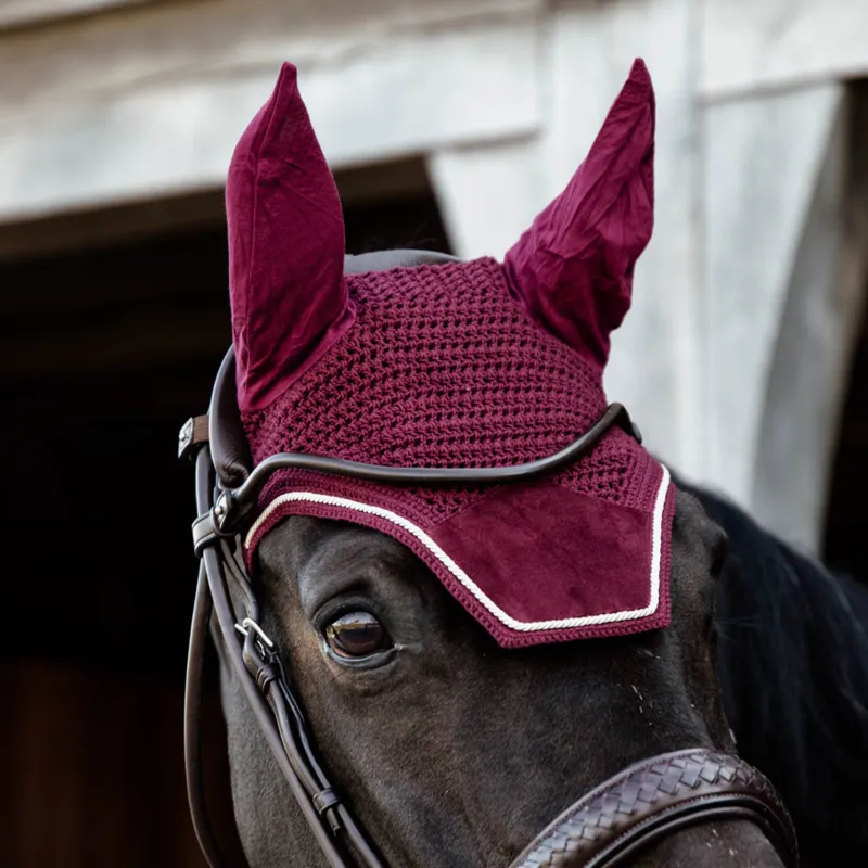 Kentucky Fly Veil Wellington Velvet in Bordeaux-1
