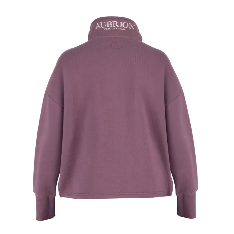 Aubrion Equestrian Quarter Zip Sweater in Thistle-1