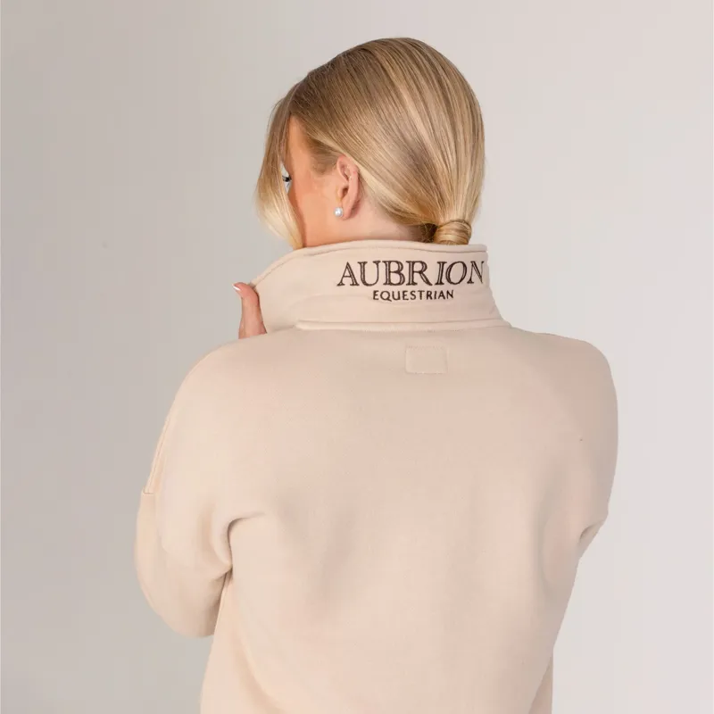 Aubrion Equestrian Quarter Zip Sweater in Oat-2