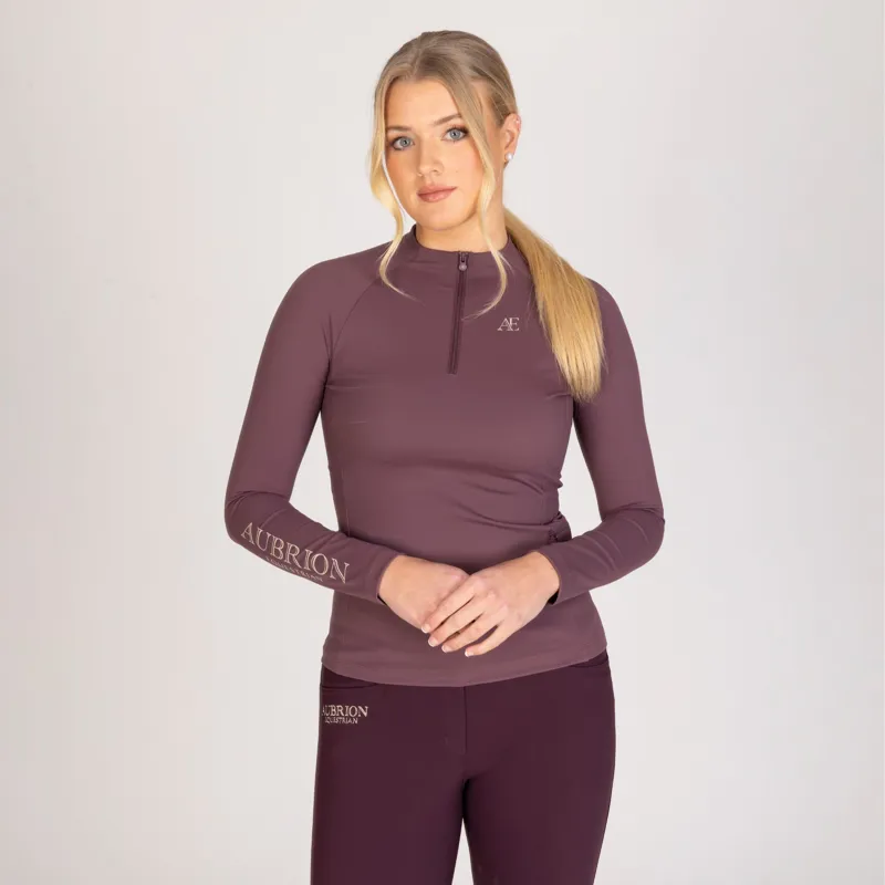 Aubrion Equestrian Winter Long Sleeve Base Layer in Thistle-2