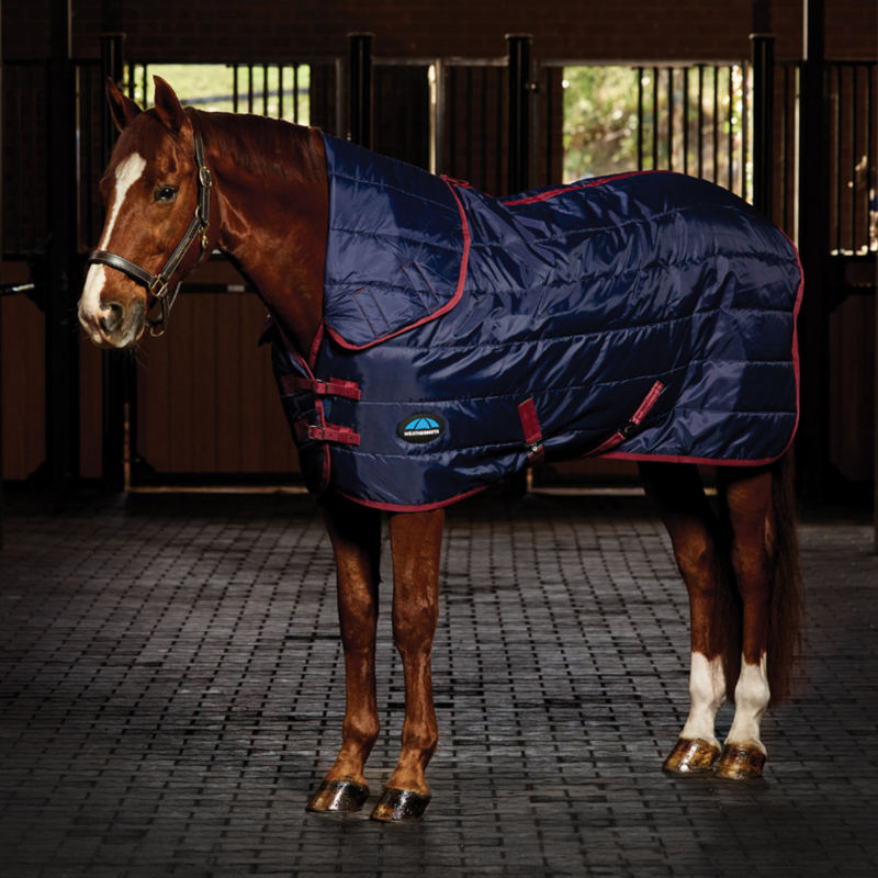 Weatherbeeta Comfitec 210D Channel Quilt Stable Combo 360g Rug in Navy/Burgundy-1