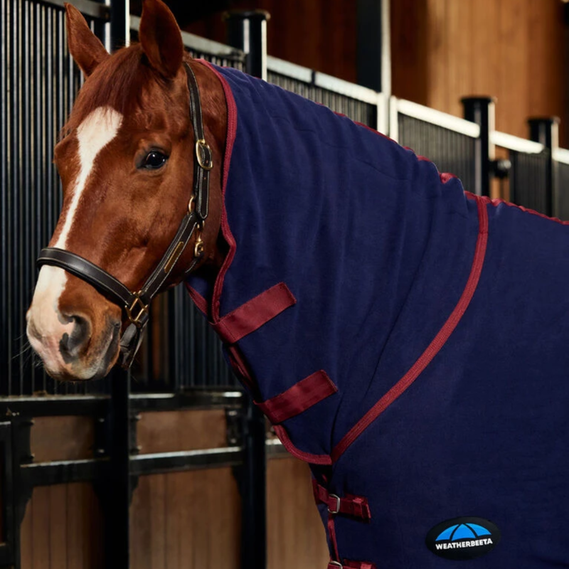 Weatherbeeta Anti-Static Fleece Combo Rug in Navy/Burgundy-1