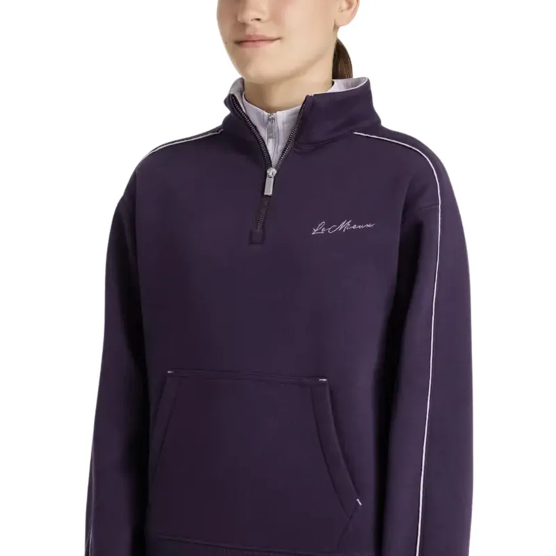 LeMieux Young Rider Kate Quarter Zip Sweat in Juniper and Lilac-2