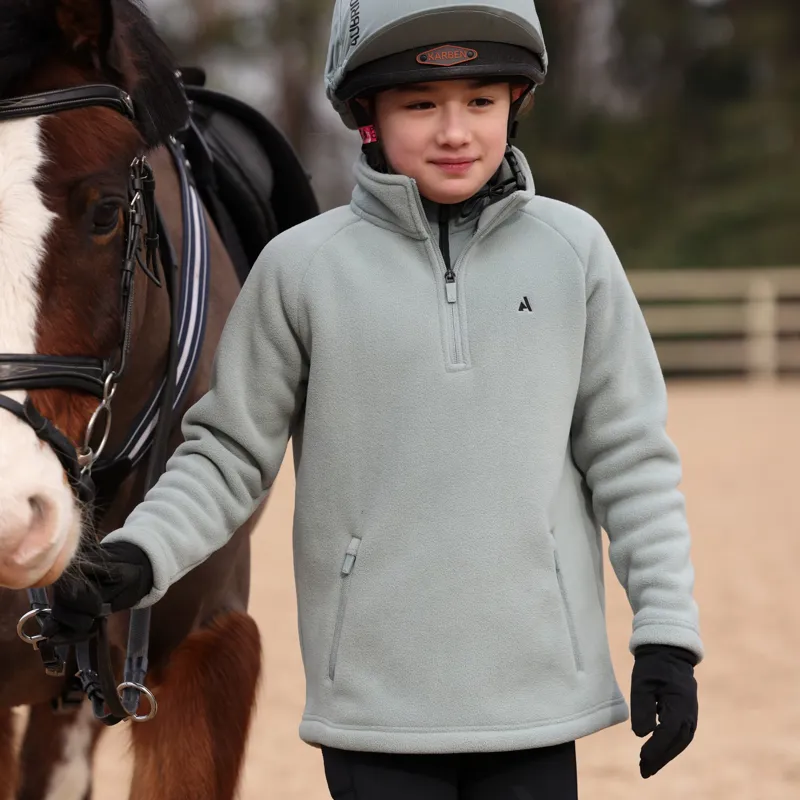 Aubrion React Half Zip Fleece Young Rider in Sage-3