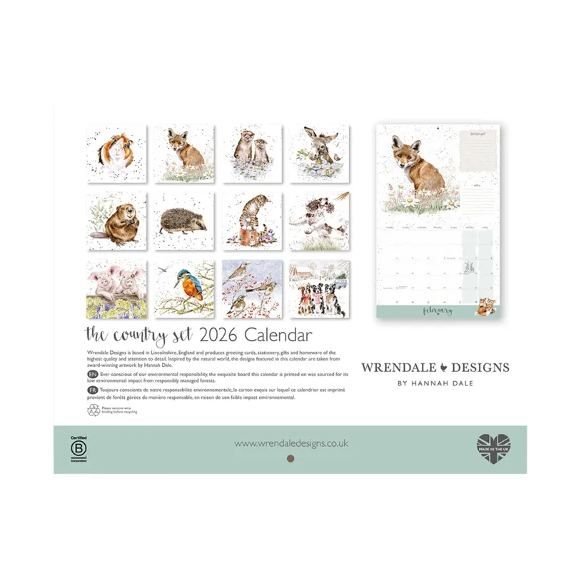 Wrendale Designs The Country Set 2026 Landscape Calendar-2