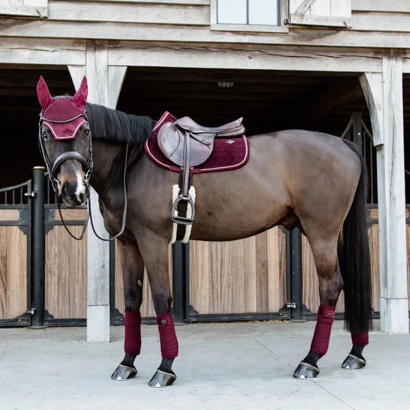 Kentucky Jumping Saddle Pad Velvet in Bordeaux-3