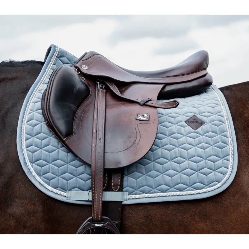 Kentucky Jumping Saddle Pad Velvet in Light Blue-3