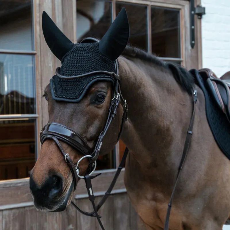 Kentucky Fly Veil Wellington Glitter Soundless in Black-1